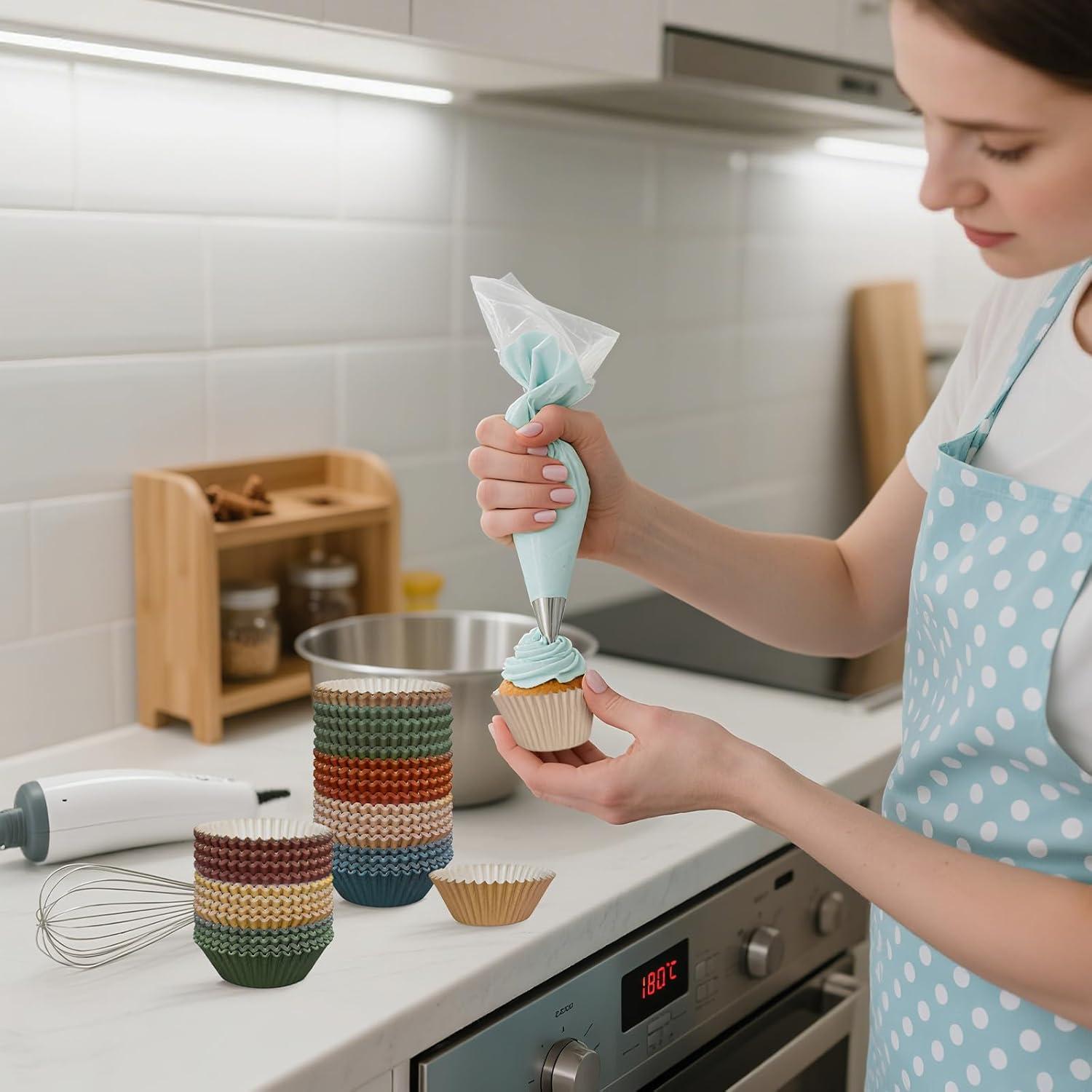 Forros de Cupcake Otoñales Whaline 300 Pcs 5.08 cm