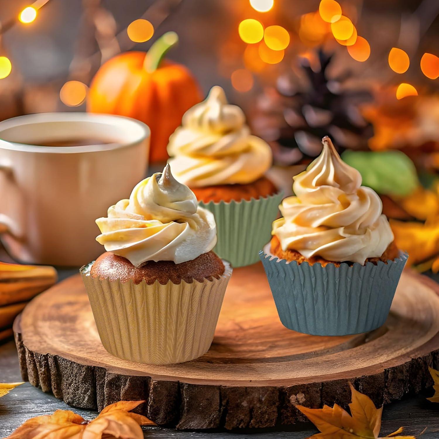 Forros de Cupcake Otoñales Whaline 300 Pcs 5.08 cm