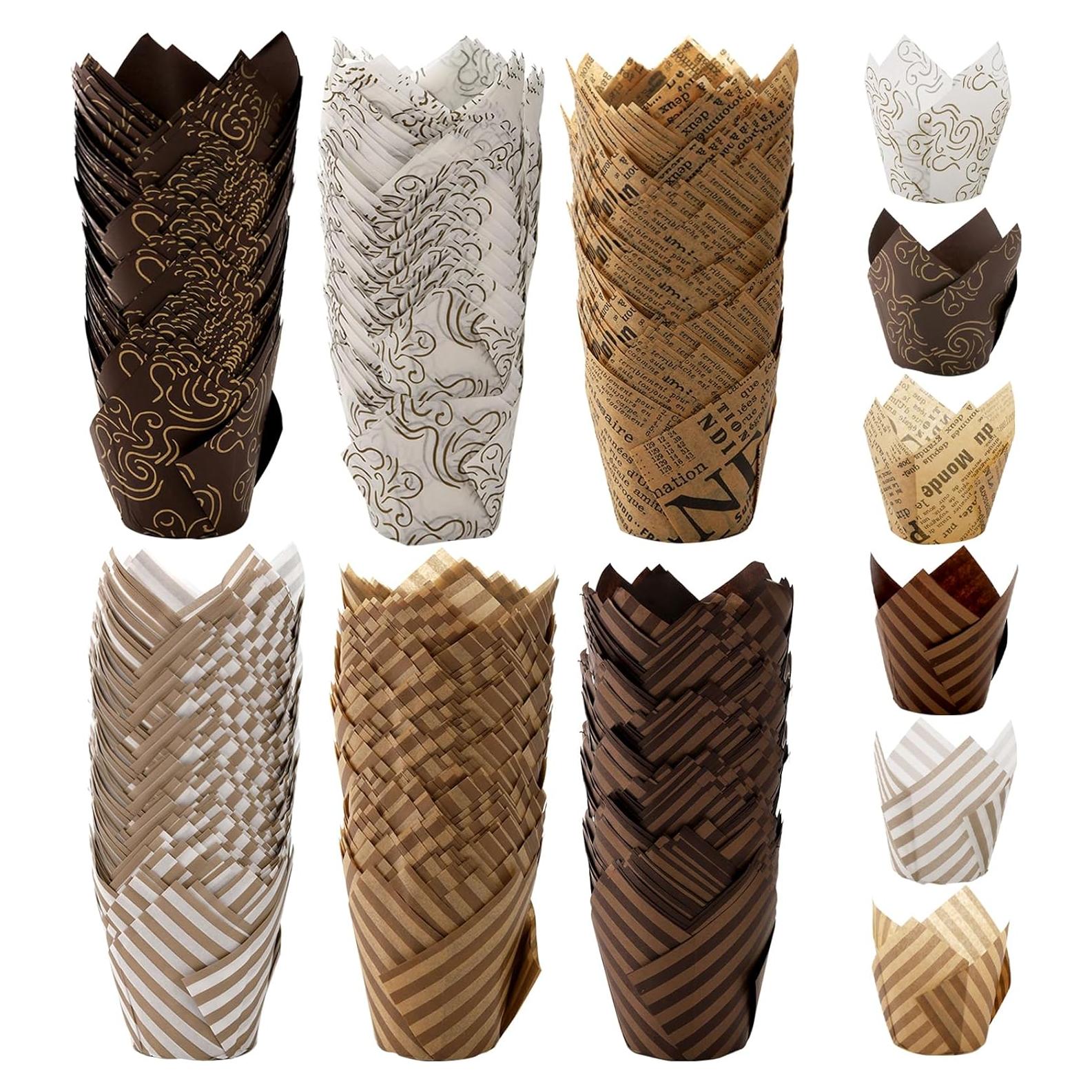 Set de 300 Forros de Cupcake Tulipán Lawei - Papel Resistente