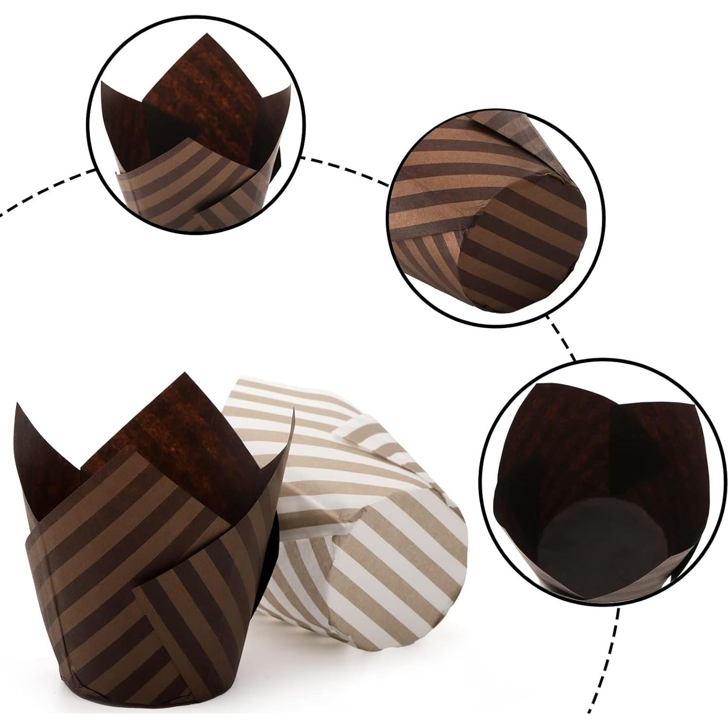 Set de 300 Forros de Cupcake Tulipán Lawei - Papel Resistente