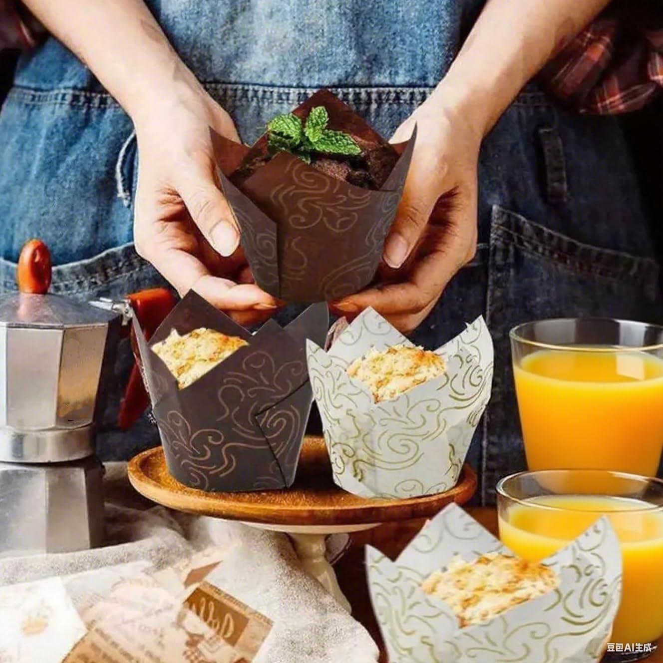 Set de 300 Forros de Cupcake Tulipán Lawei - Papel Resistente