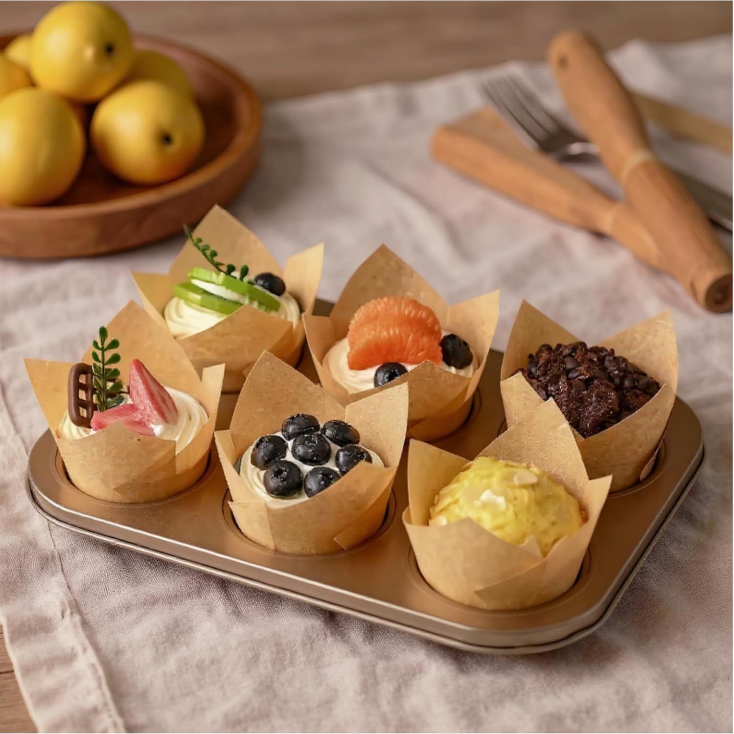 Set de 300 Forros de Cupcake Tulipán Lawei - Papel Resistente