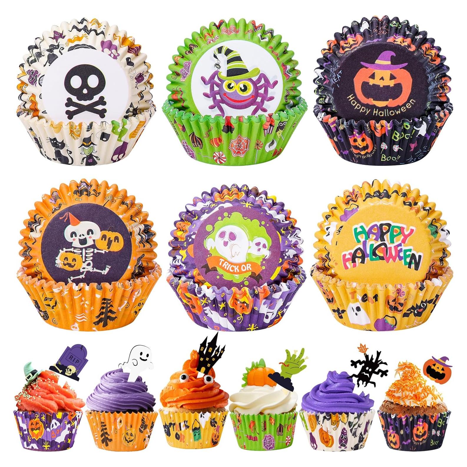 Forros de Cupcake Halloween Homyplaza 150 Piezas Decorativos