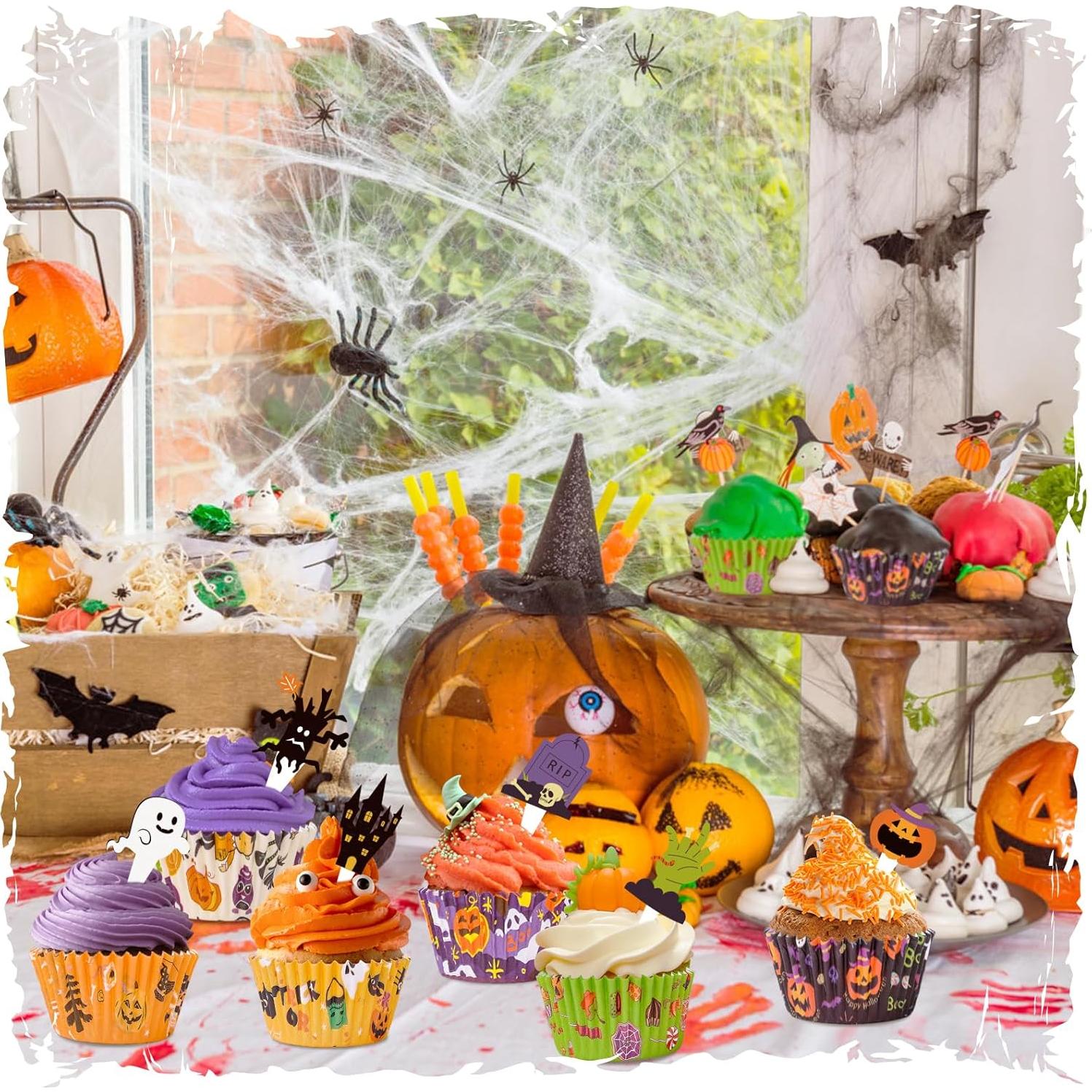 Forros de Cupcake Halloween Homyplaza 150 Piezas Decorativos