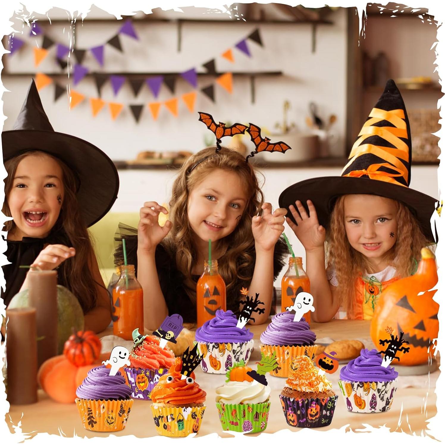 Forros de Cupcake Halloween Homyplaza 150 Piezas Decorativos