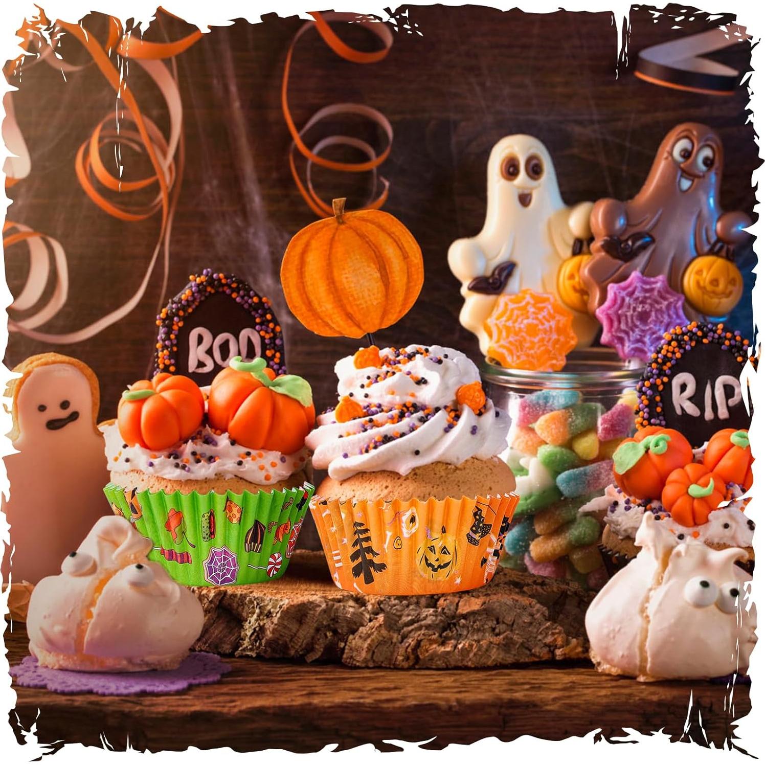 Forros de Cupcake Halloween Homyplaza 150 Piezas Decorativos