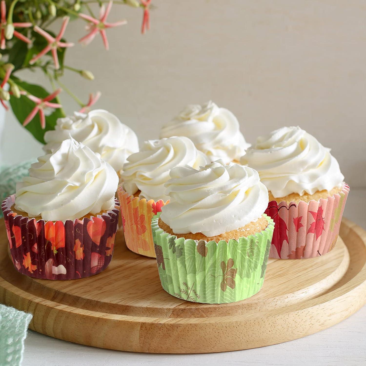 600 Forros de Cupcake Desechables CHENGU Otoño Calabaza