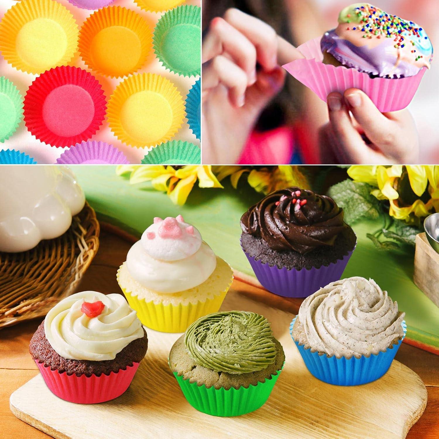 Forros de Cupcake SANNIX 450pcs Coloridos 5cm Arcoíris