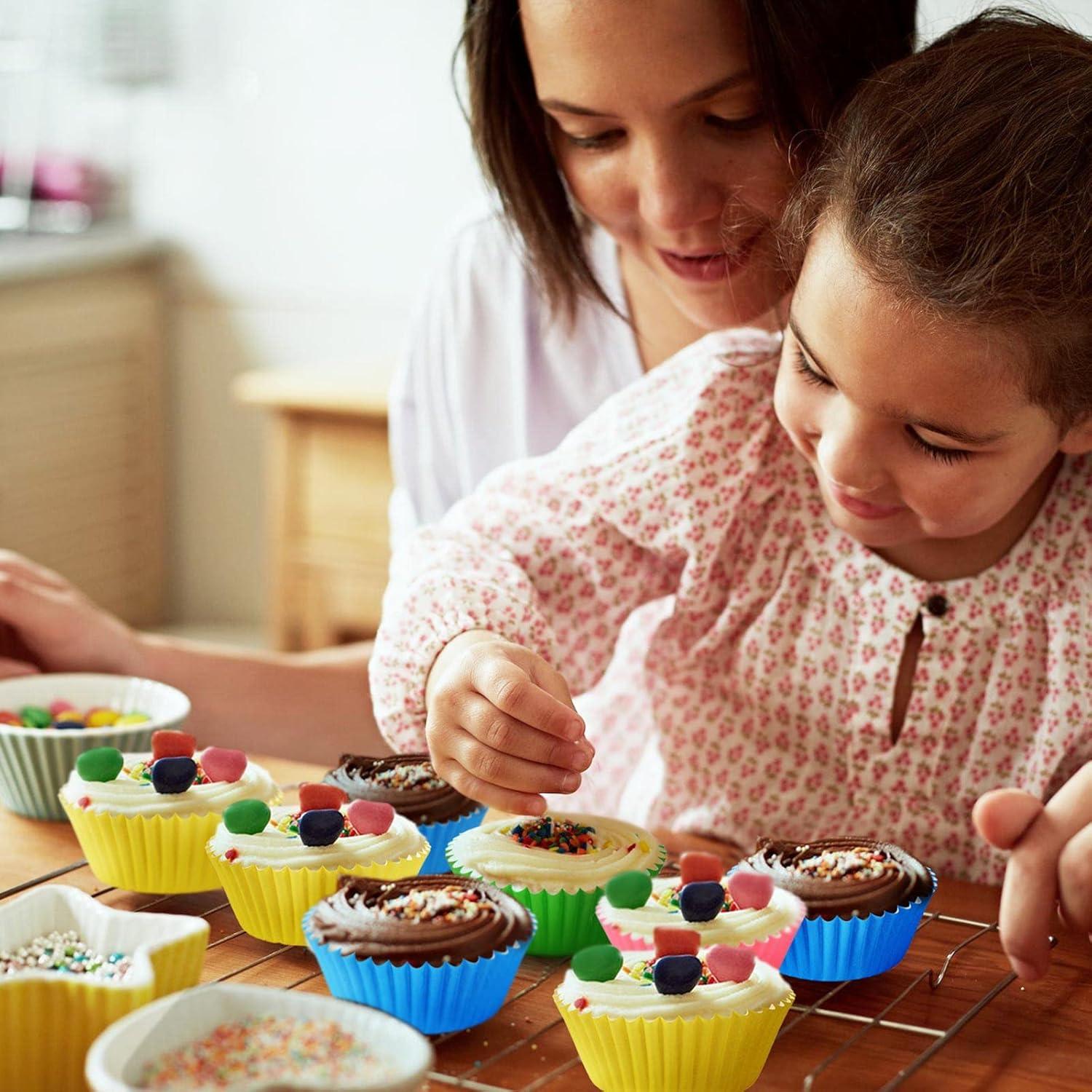 Forros de Cupcake SANNIX 450pcs Coloridos 5cm Arcoíris
