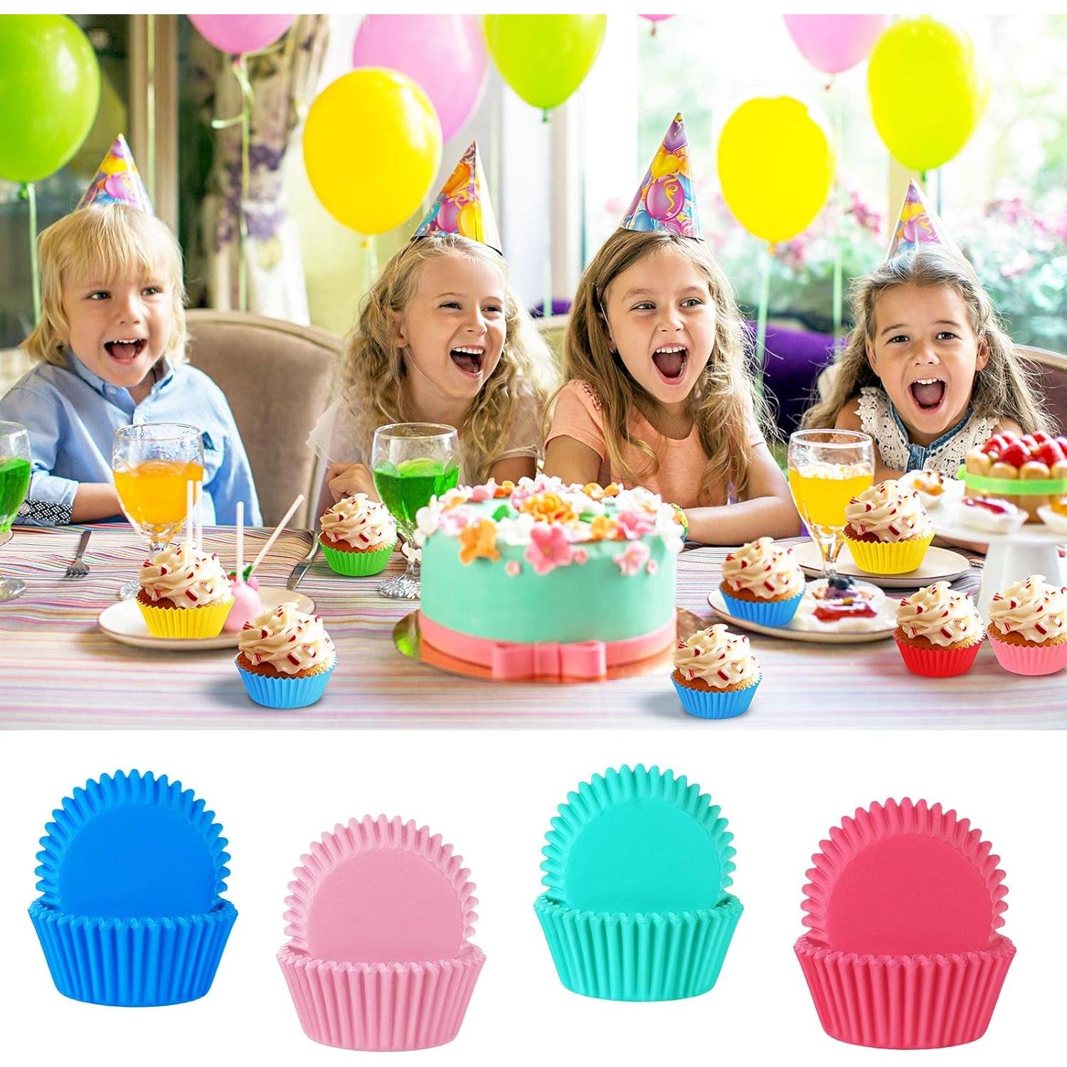 Forros de Cupcake SANNIX 450pcs Coloridos 5cm Arcoíris