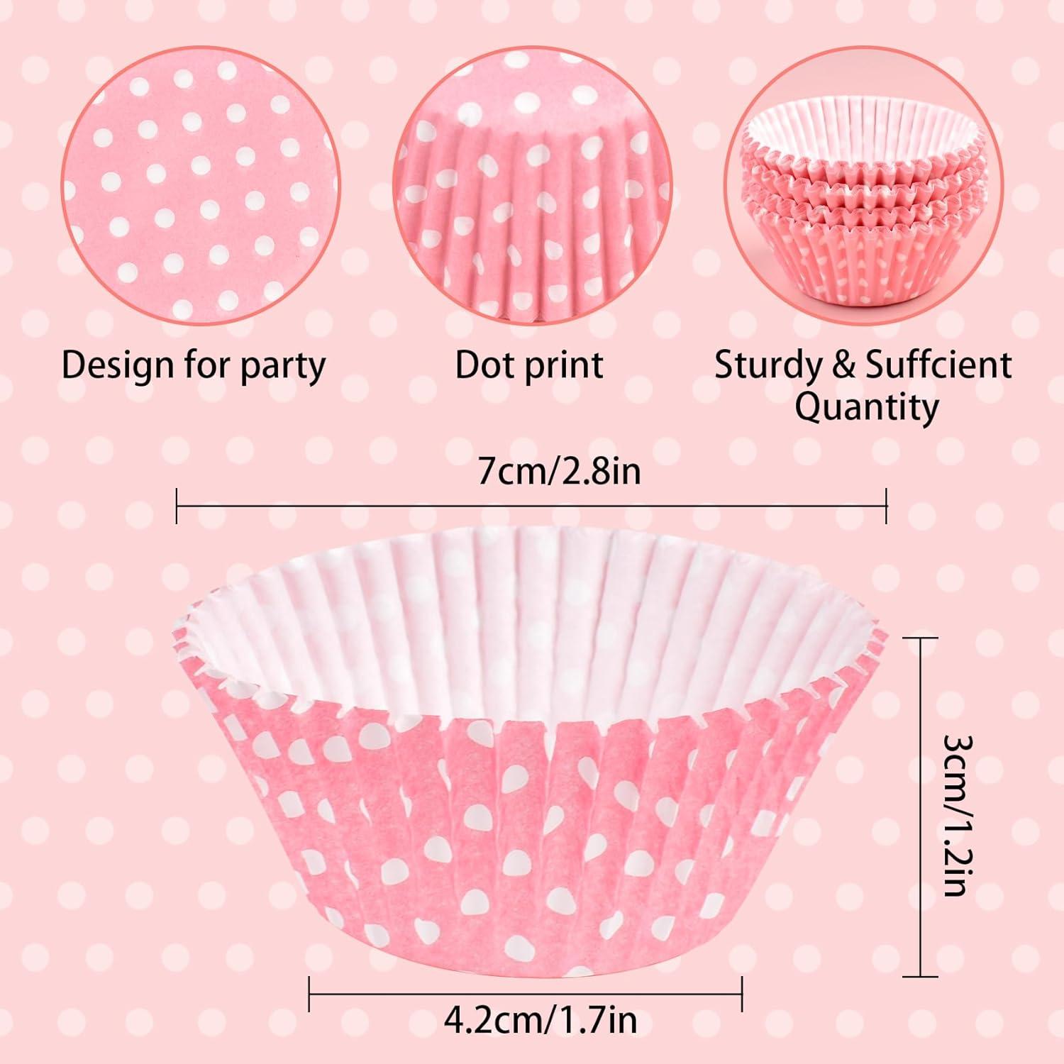 Forros de Cupcake Desechables JEPELUS 100pcs Lunares 5cm