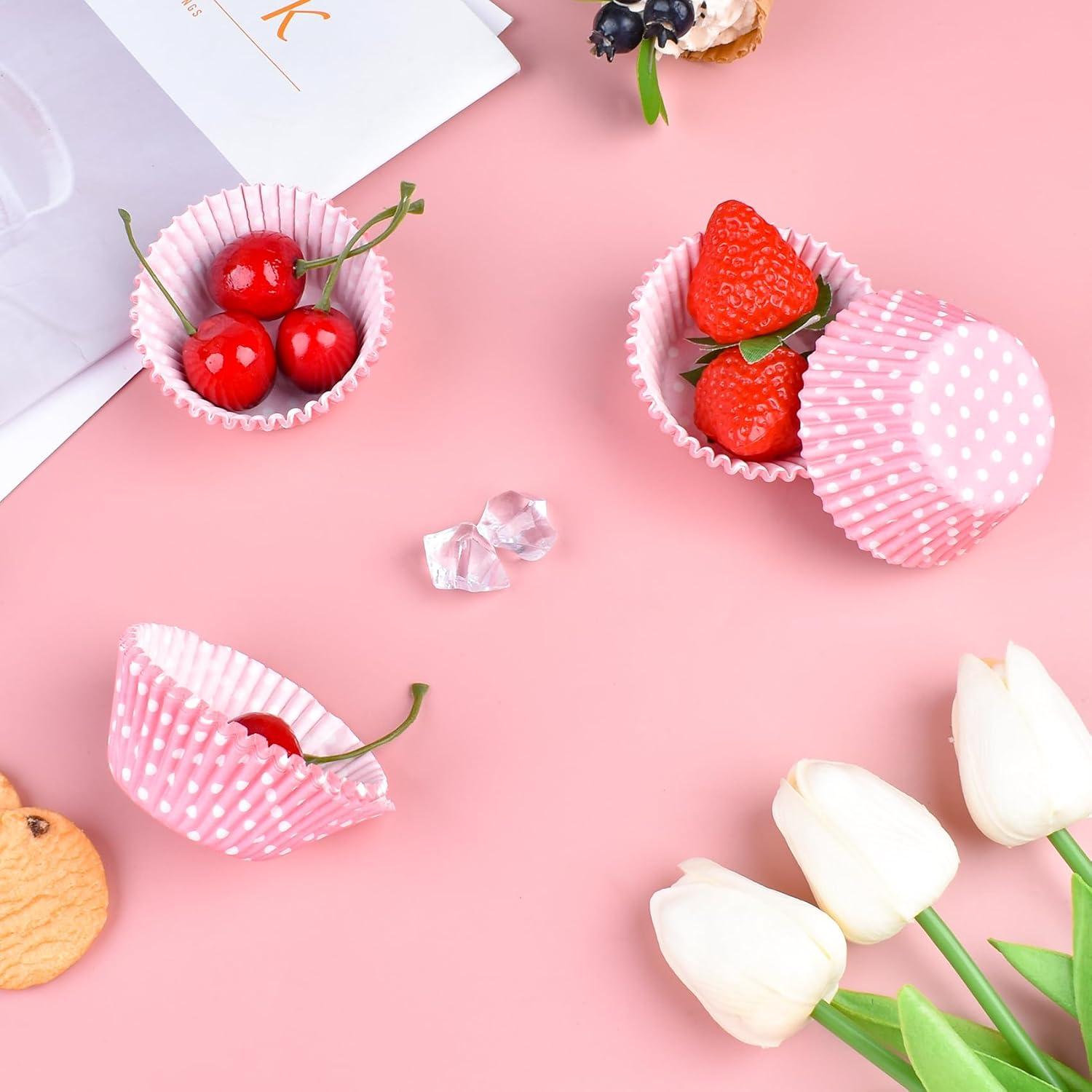 Forros de Cupcake Desechables JEPELUS 100pcs Lunares 5cm