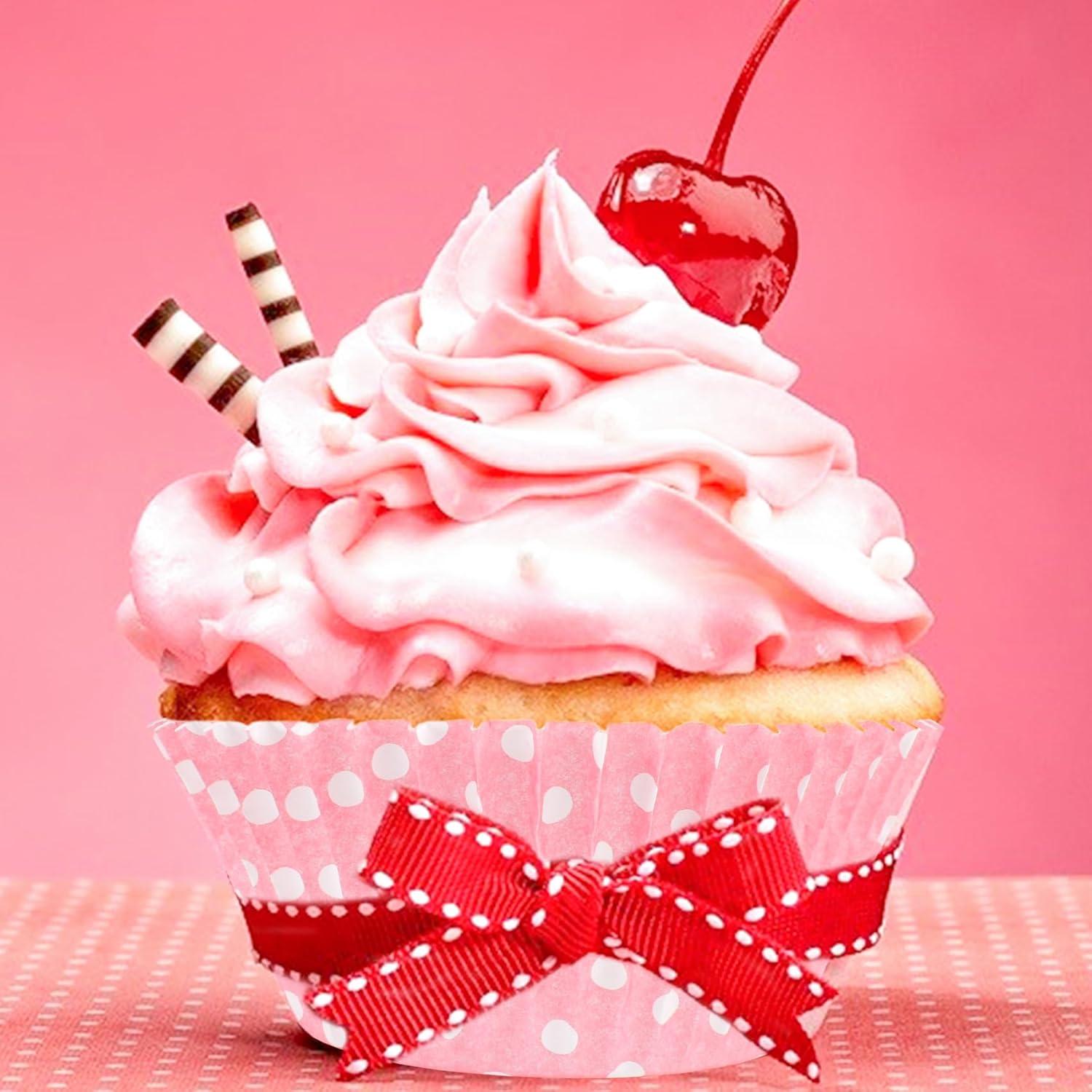 Forros de Cupcake Desechables JEPELUS 100pcs Lunares 5cm