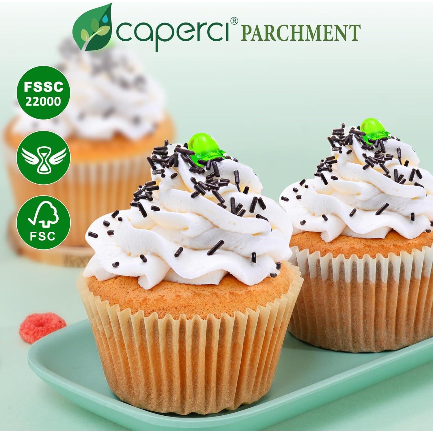 Caperci 225 Forros de Parchment para Cupcakes Estándar 7 cm