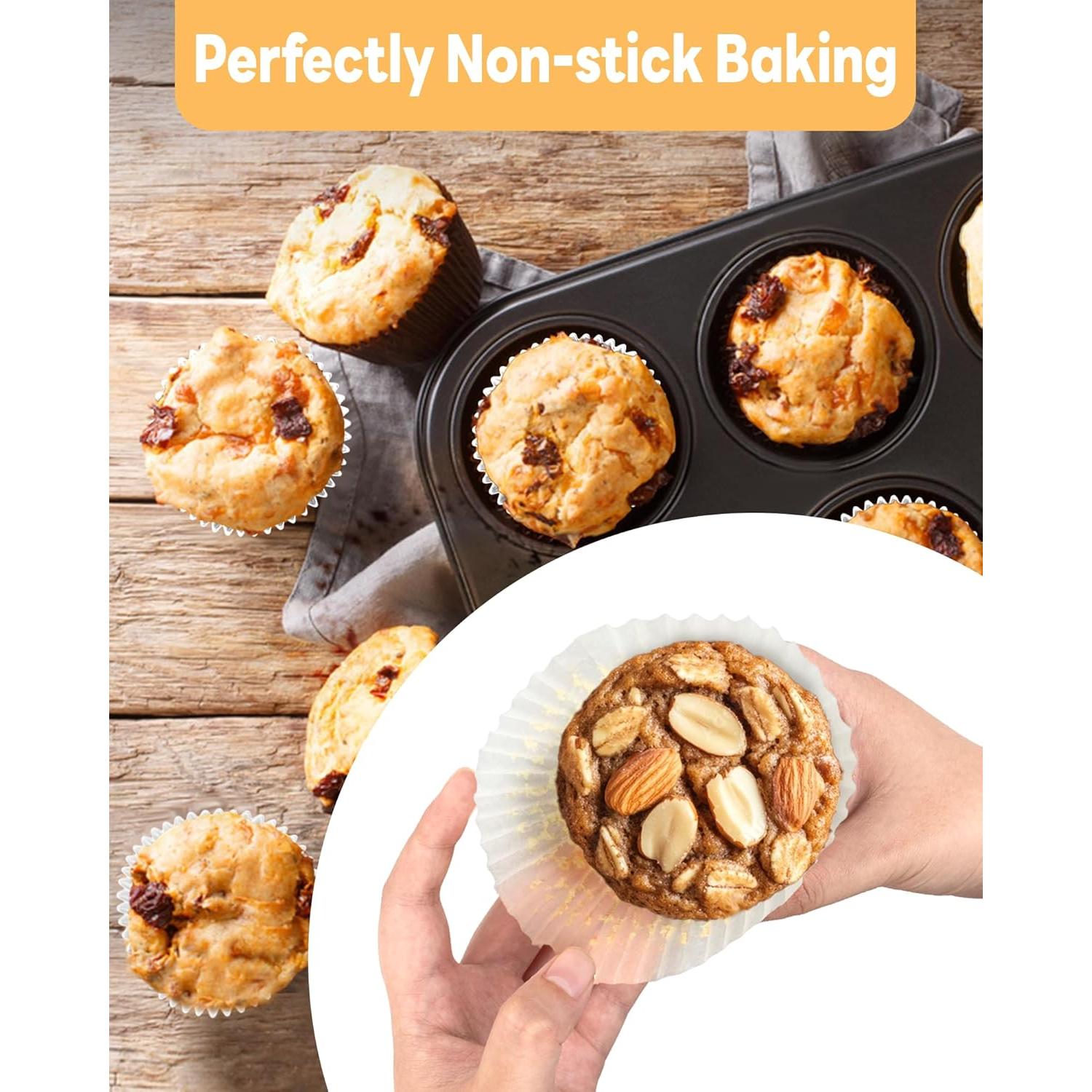 100 Forros de Cupcake Jumbo Bake Choice Blancos Antiadhesivos