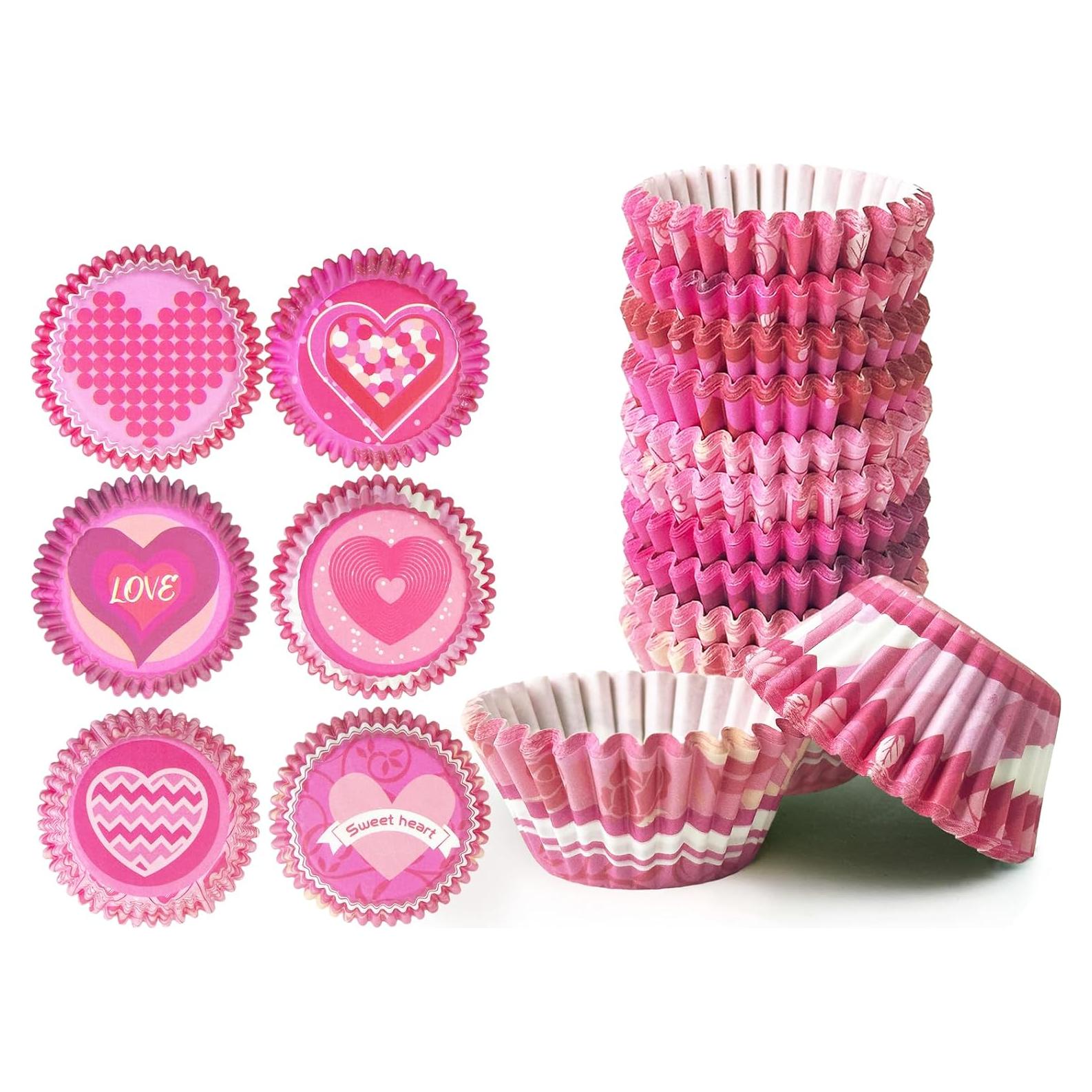 Forros de Cupcake San Valentín 300PCS qiqee Mini Corazón