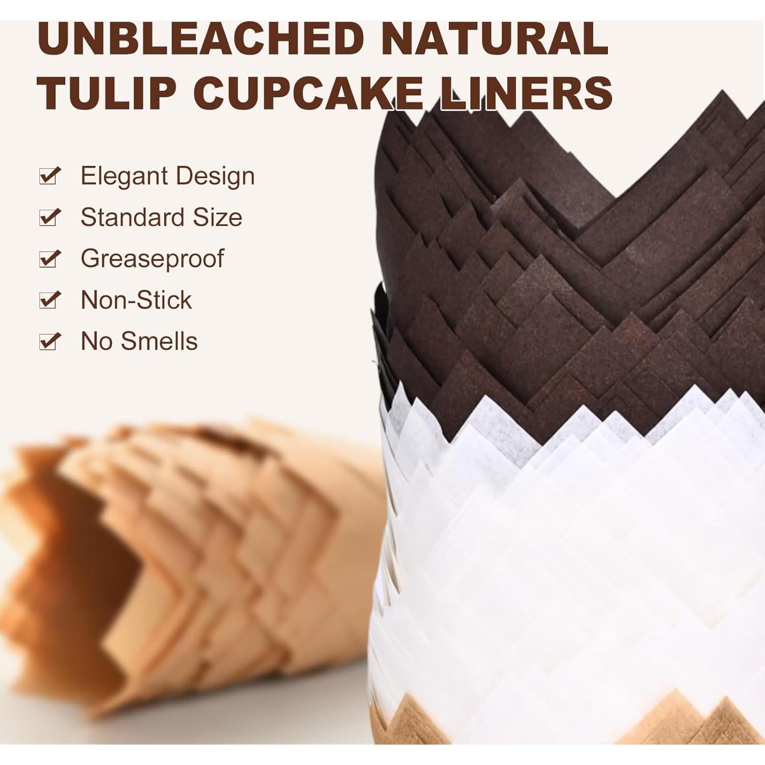 Forros de Cupcake Tulipán Vacnkoy 200 Unidades Biodegradables