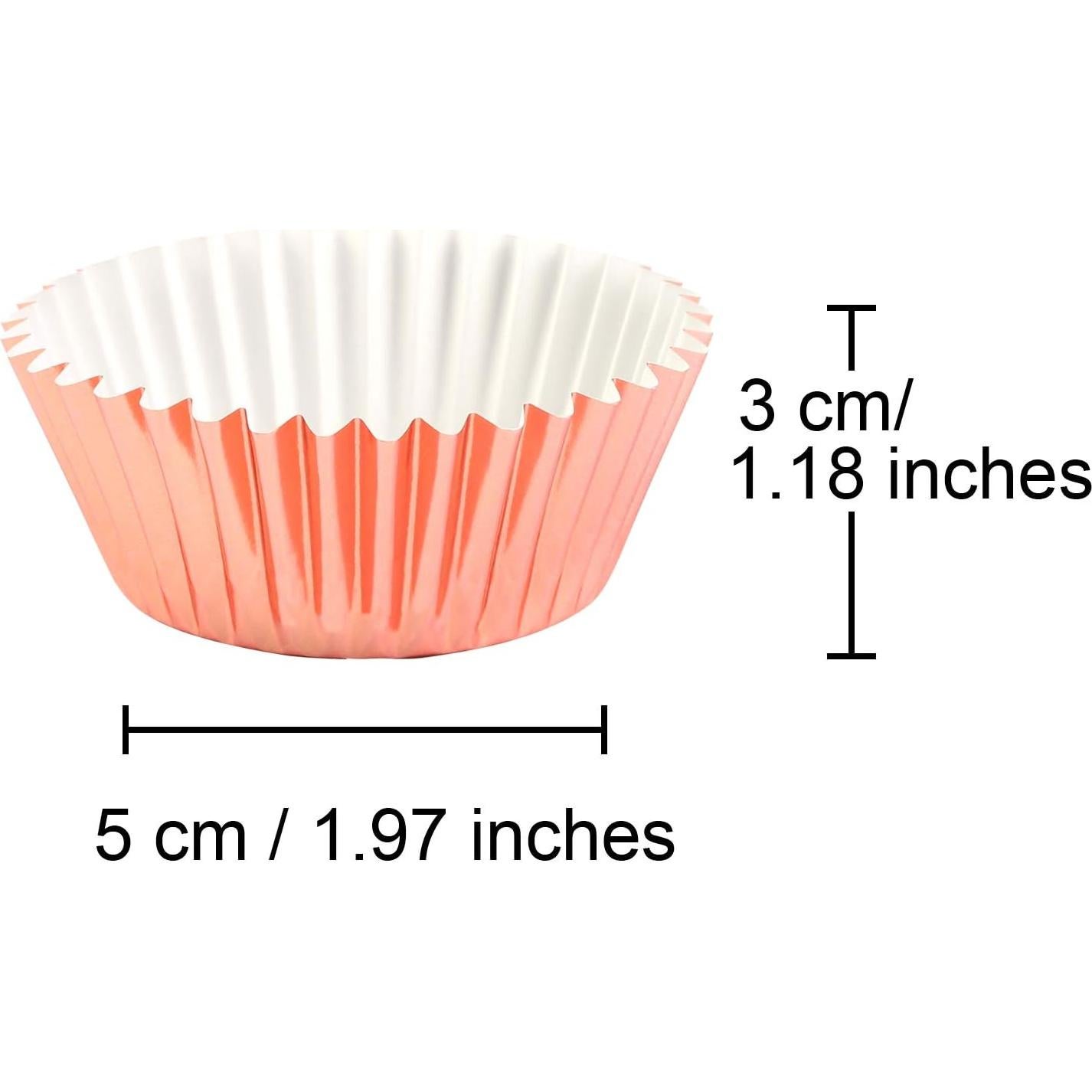 Forros Metálicos para Cupcakes URATOT 100 Piezas Oro Rosa