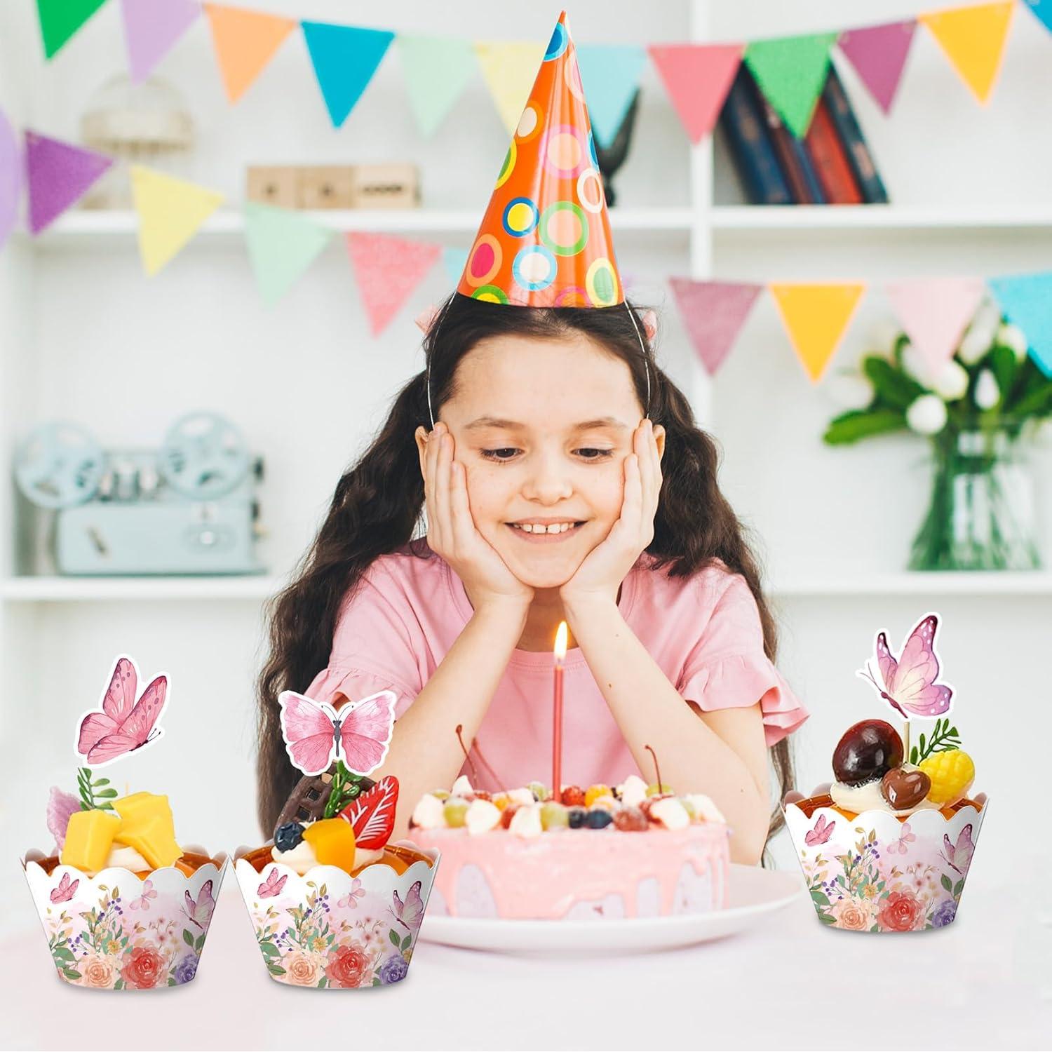 Conjunto de 72PC Forros y Adornos de Cupcake Mariposa Fouliki