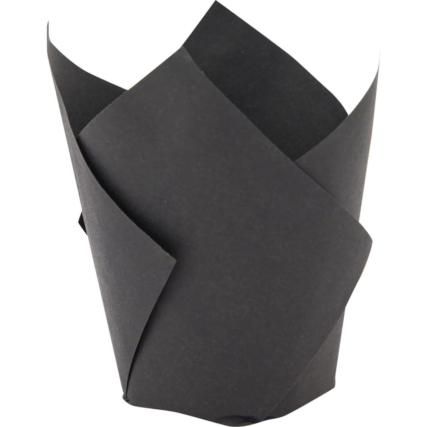 Forros de Cupcake Tulipán Juvale 100 Piezas 5.08 cm Negro