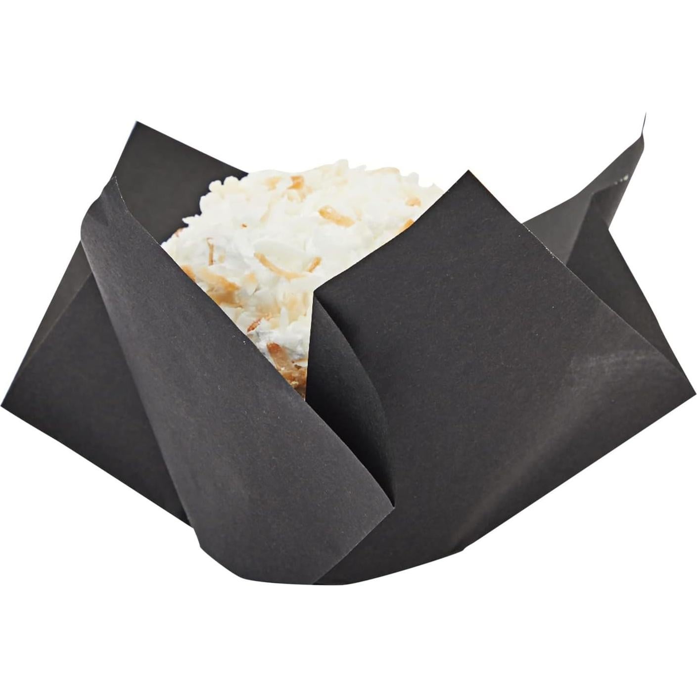 Forros de Cupcake Tulipán Juvale 100 Piezas 5.08 cm Negro