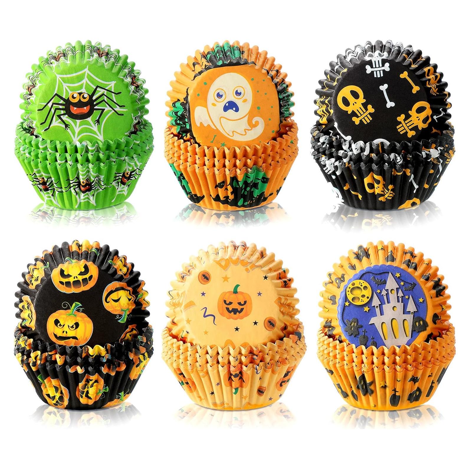 Forros para Cupcakes de Halloween Patelai 600 Piezas Multicolor