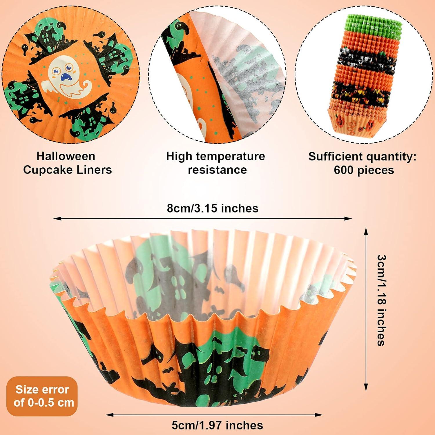 Forros para Cupcakes de Halloween Patelai 600 Piezas Multicolor