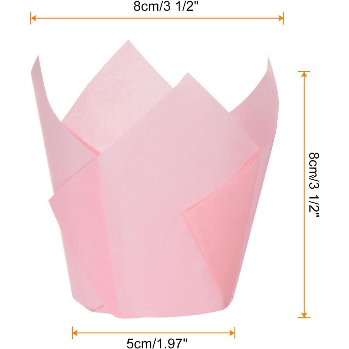 50 Piezas Forros de Cupcake Tulipán HARFINGTON Rosa