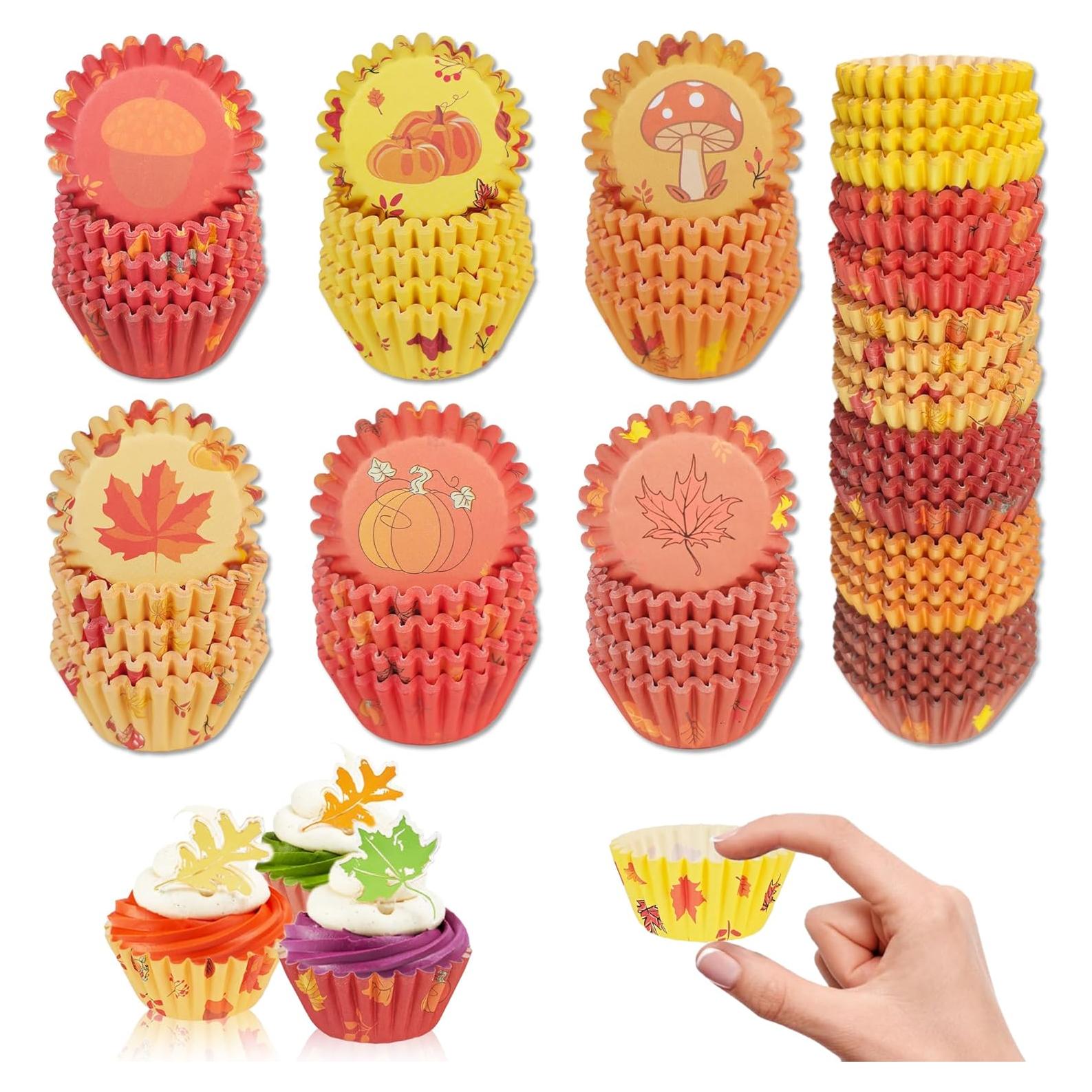 Forros de Cupcake Mini ZCCLINN - 600 Piezas Otoño