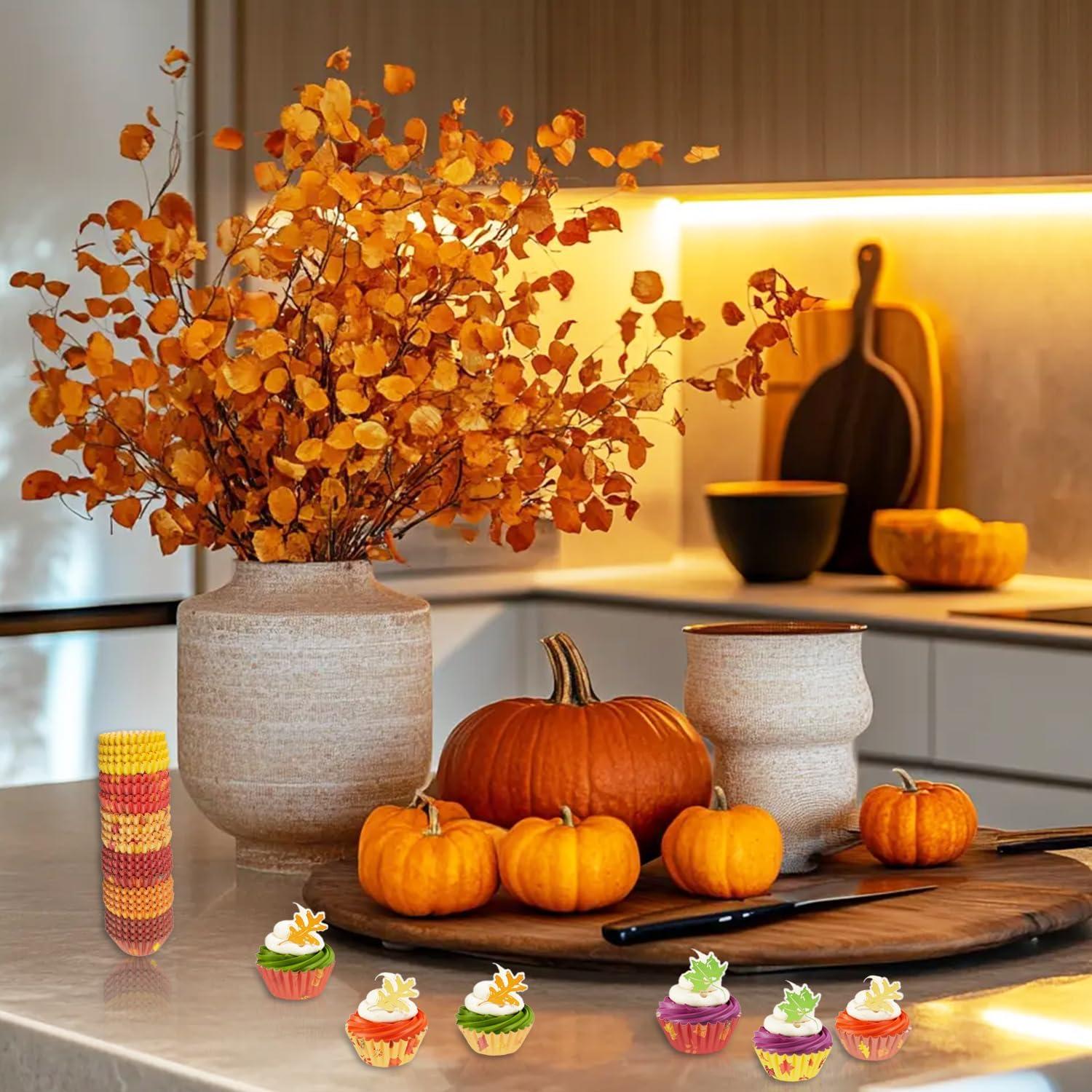 Forros de Cupcake Mini ZCCLINN - 600 Piezas Otoño