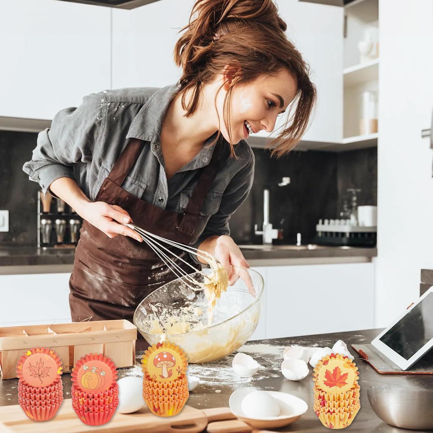 Forros de Cupcake Mini ZCCLINN - 600 Piezas Otoño