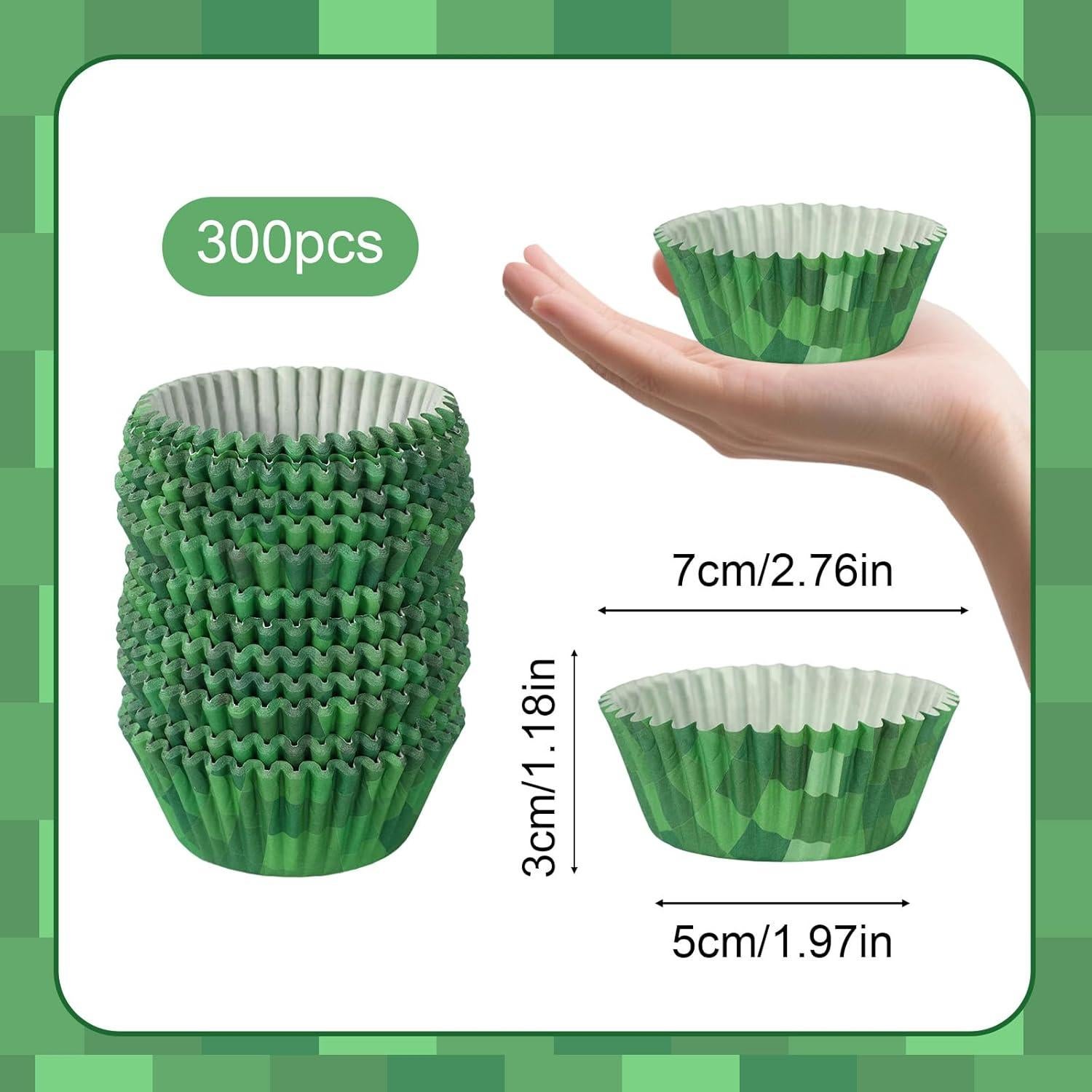 300 Forros de Cupcake Verde SAVITA, Papel, 3cm Altura