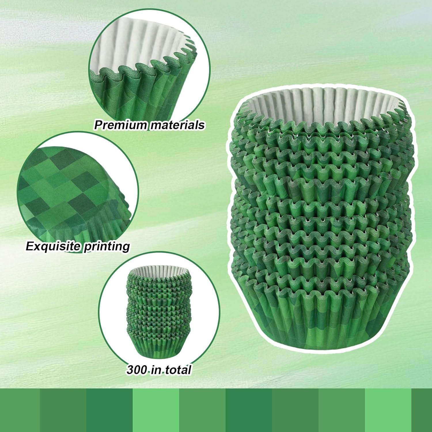 300 Forros de Cupcake Verde SAVITA, Papel, 3cm Altura