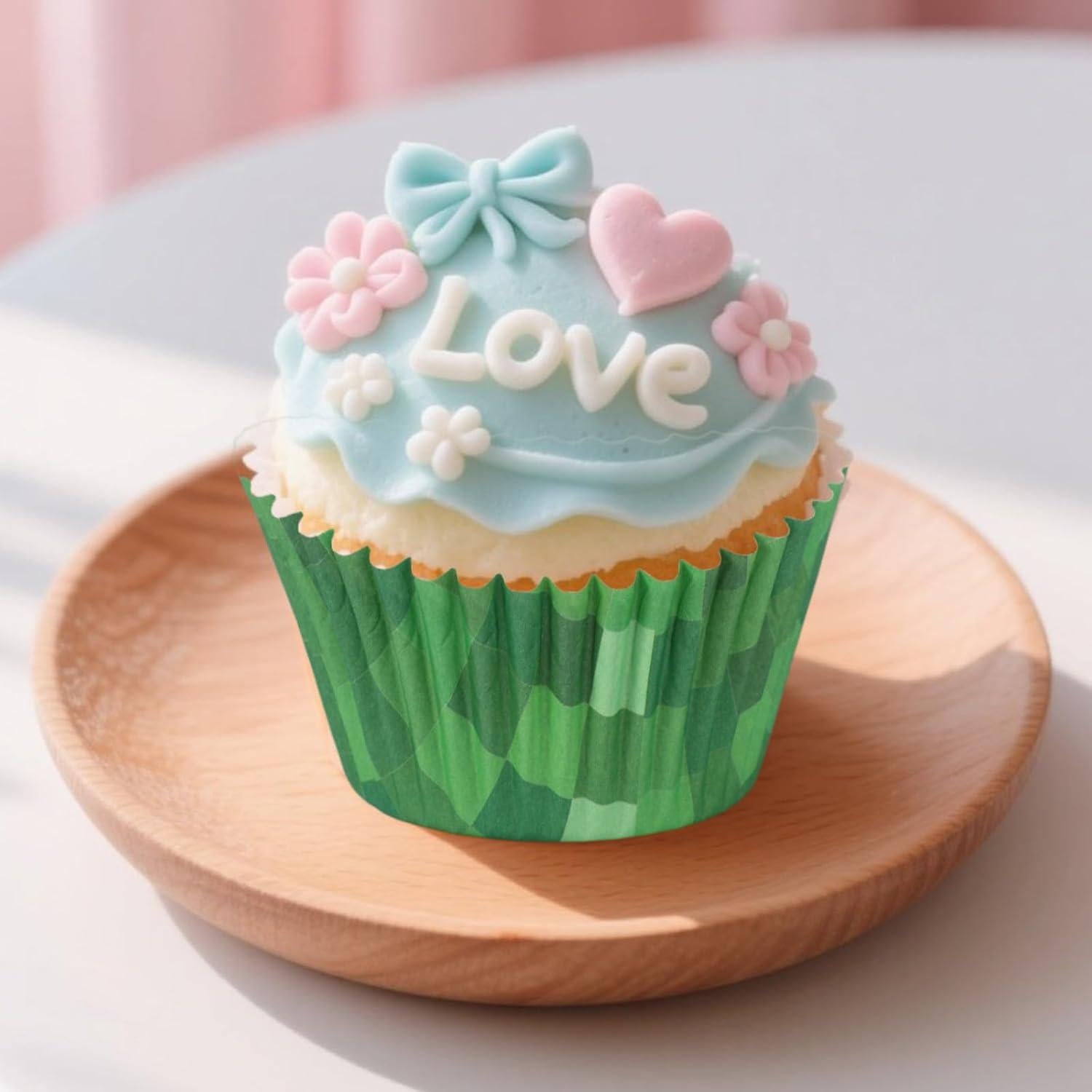 300 Forros de Cupcake Verde SAVITA, Papel, 3cm Altura