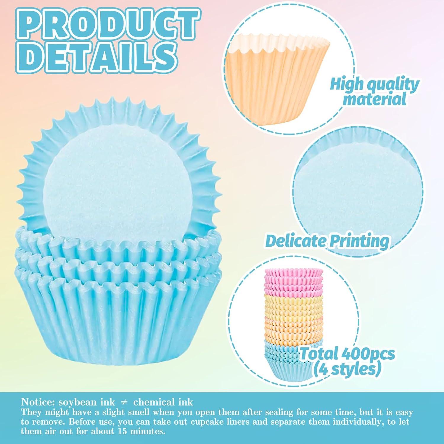 400 Forros de Cupcake Coloridos FYSUIMU 5.08 cm Desechables