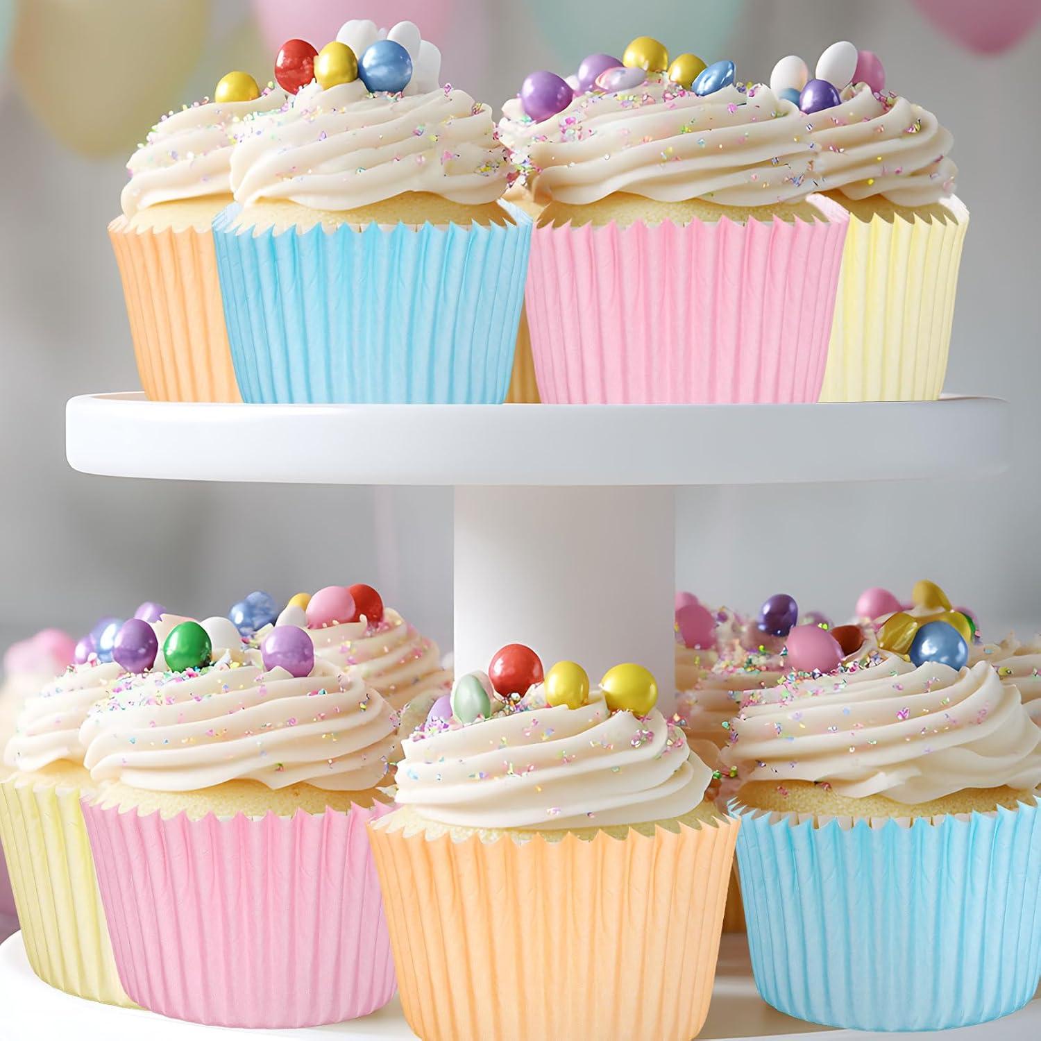 400 Forros de Cupcake Coloridos FYSUIMU 5.08 cm Desechables