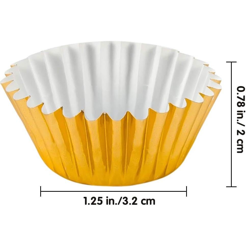 1000 Mini Copas para Cupcake Homtable Oro y Plata 3.18 cm