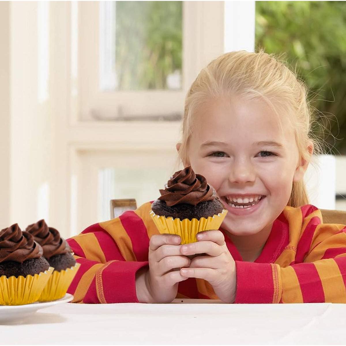 1000 Mini Copas para Cupcake Homtable Oro y Plata 3.18 cm