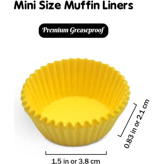 Forros para Mini Cupcakes Mombake Amarillos 500 Unidades