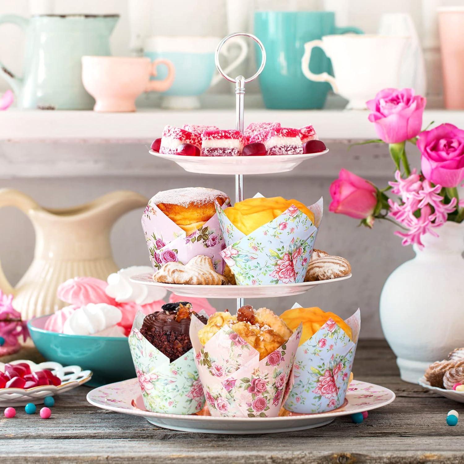 400 Moldes para Cupcakes Florales Funtery 5.08 cm Desechables