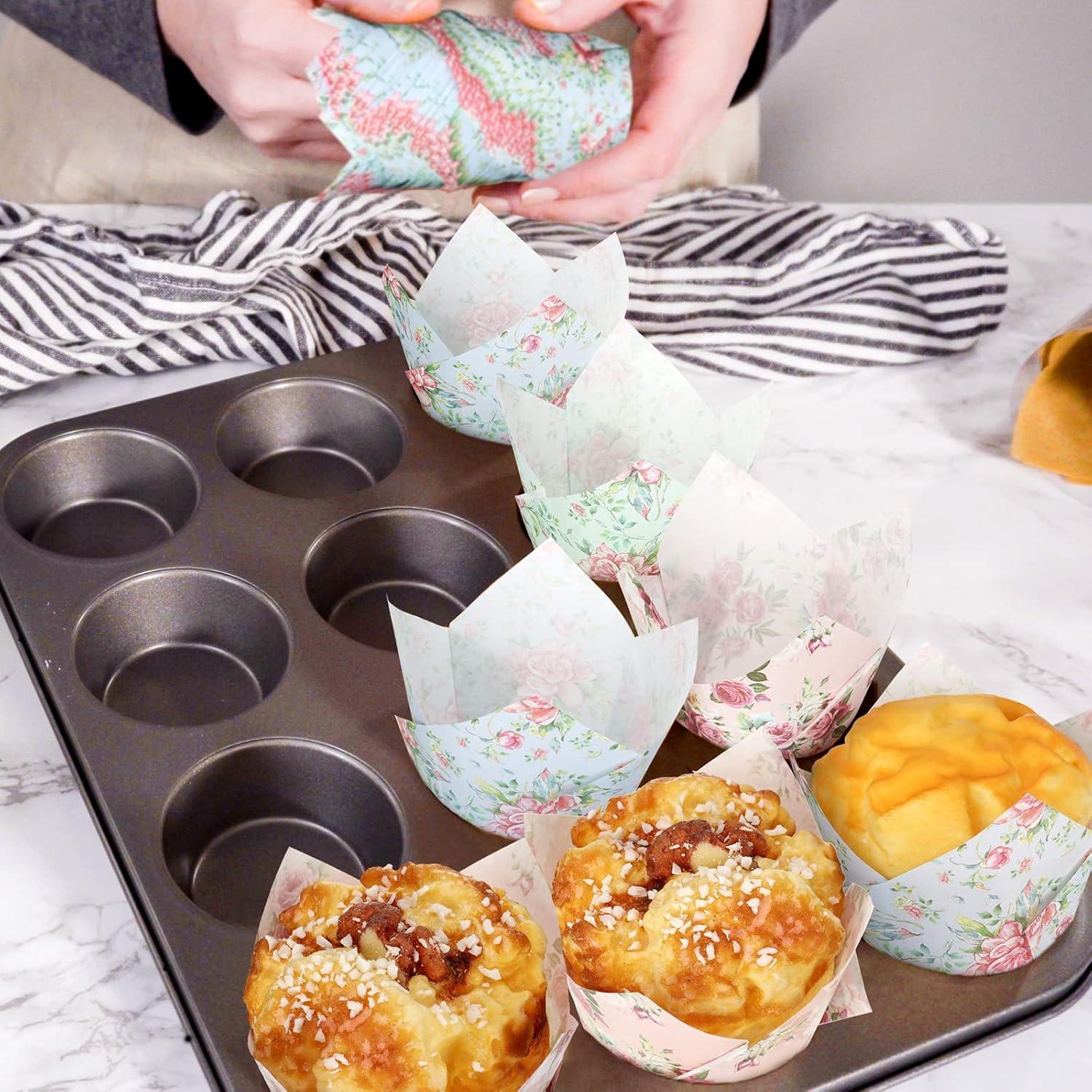 400 Moldes para Cupcakes Florales Funtery 5.08 cm Desechables