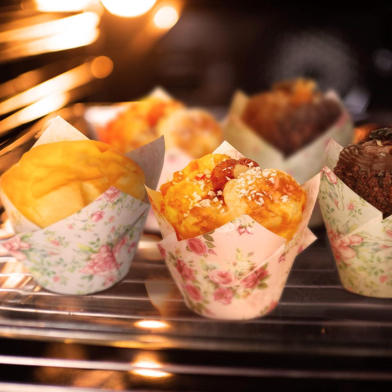 400 Moldes para Cupcakes Florales Funtery 5.08 cm Desechables