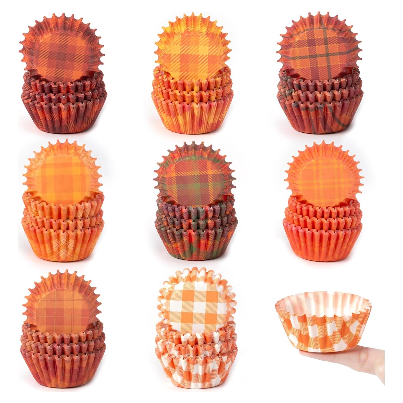 Forros de Cupcake COcnny Mini Otoño 600pcs Papel Desechable