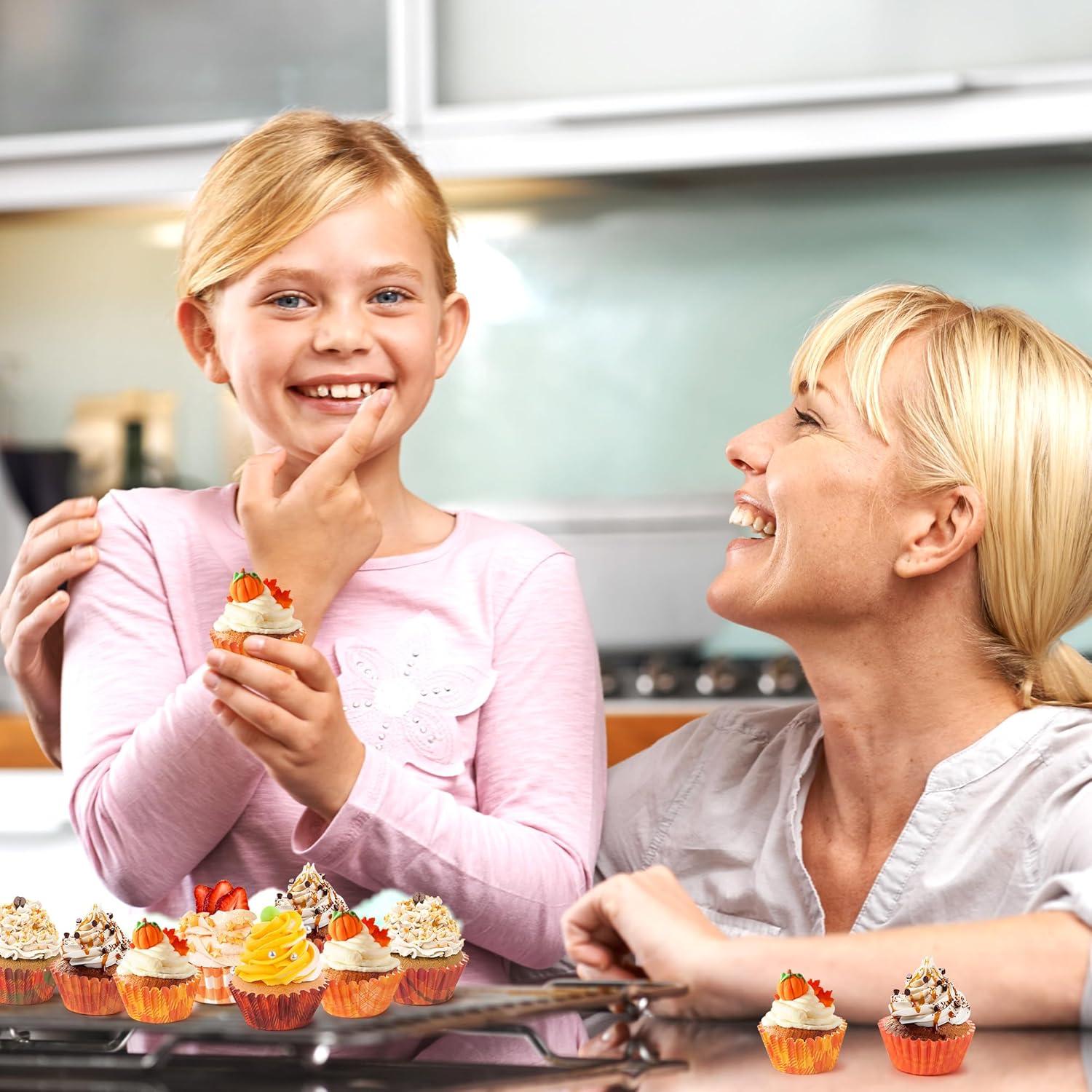 Forros de Cupcake COcnny Mini Otoño 600pcs Papel Desechable