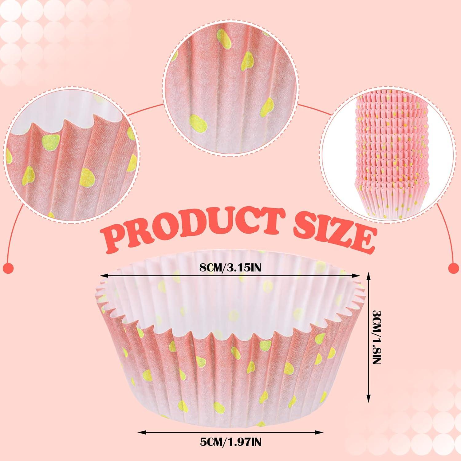 Forros de Cupcake Desechables Funtery 300 Piezas Rosa Dorado