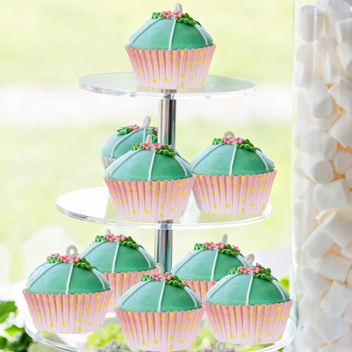 Forros de Cupcake Desechables Funtery 300 Piezas Rosa Dorado