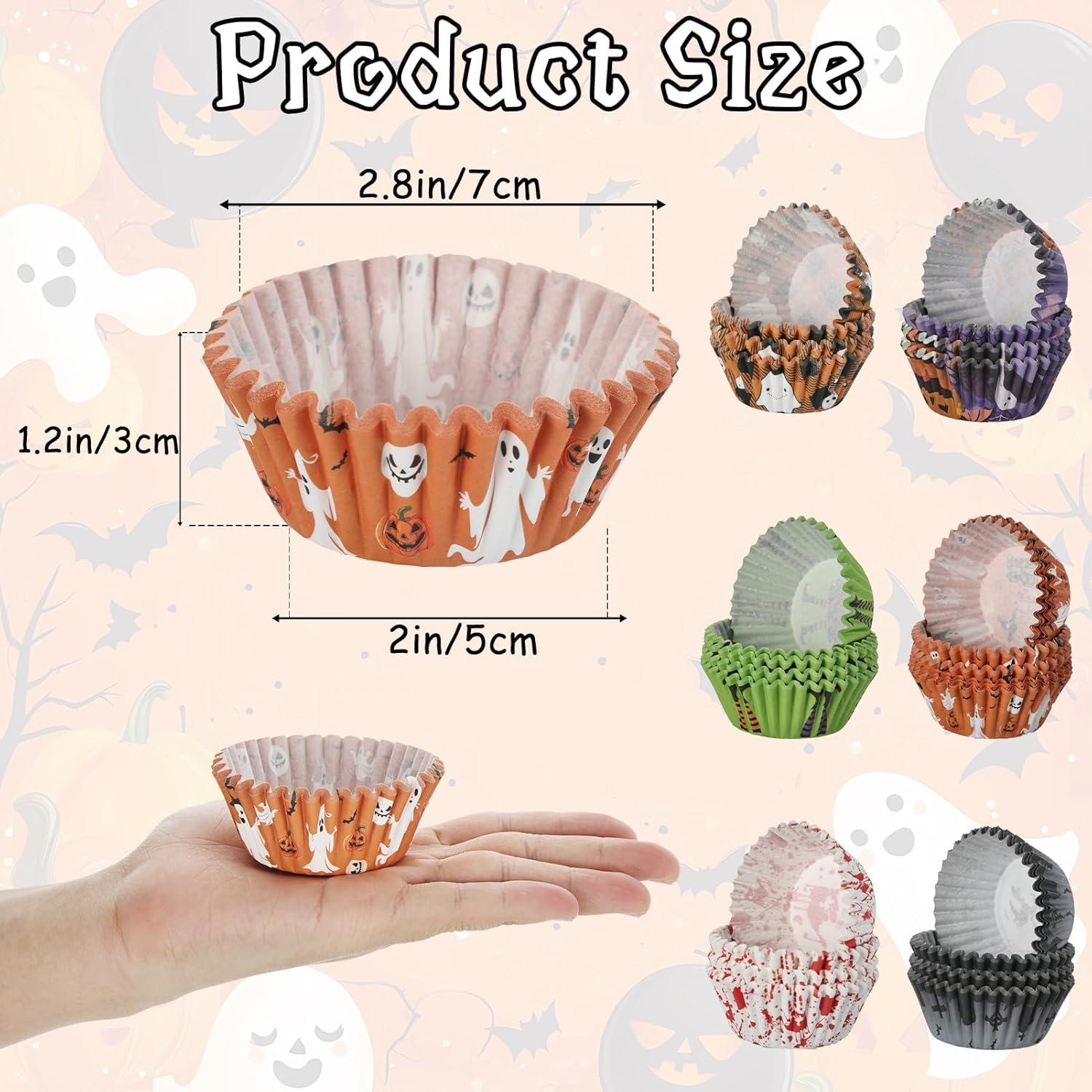 600 Forros para Cupcakes de Halloween PAJIXANTHIC - 5.08 cm