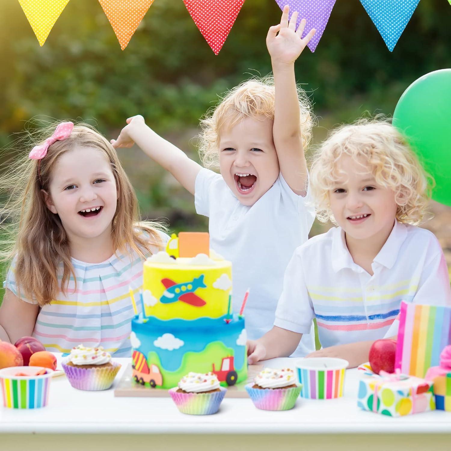 600 Forros de Cupcake Arcoíris Zonon Papel Desechable