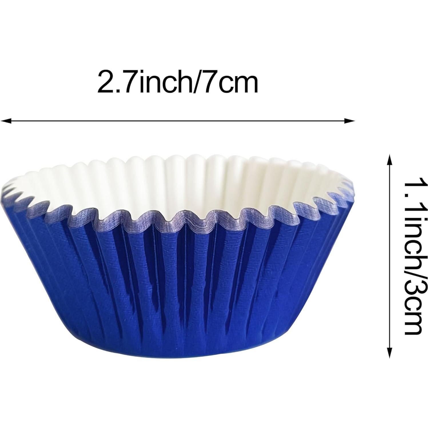 Funda para Cupcakes MEETINGU Azul Profundo 100 Unidades 7 cm