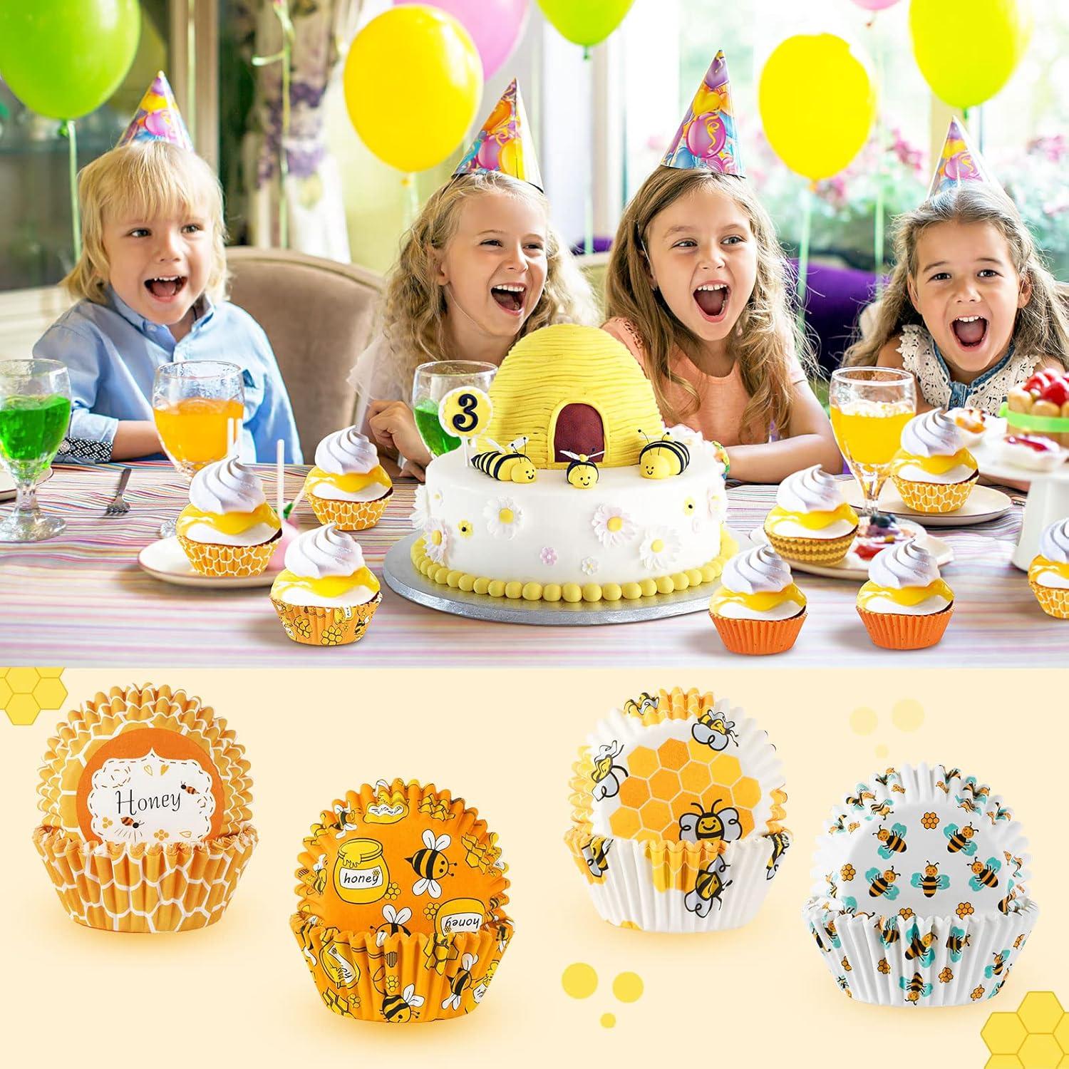 Forros de Cupcake SANNIX 450pcs Amarillos Abeja 5x3cm